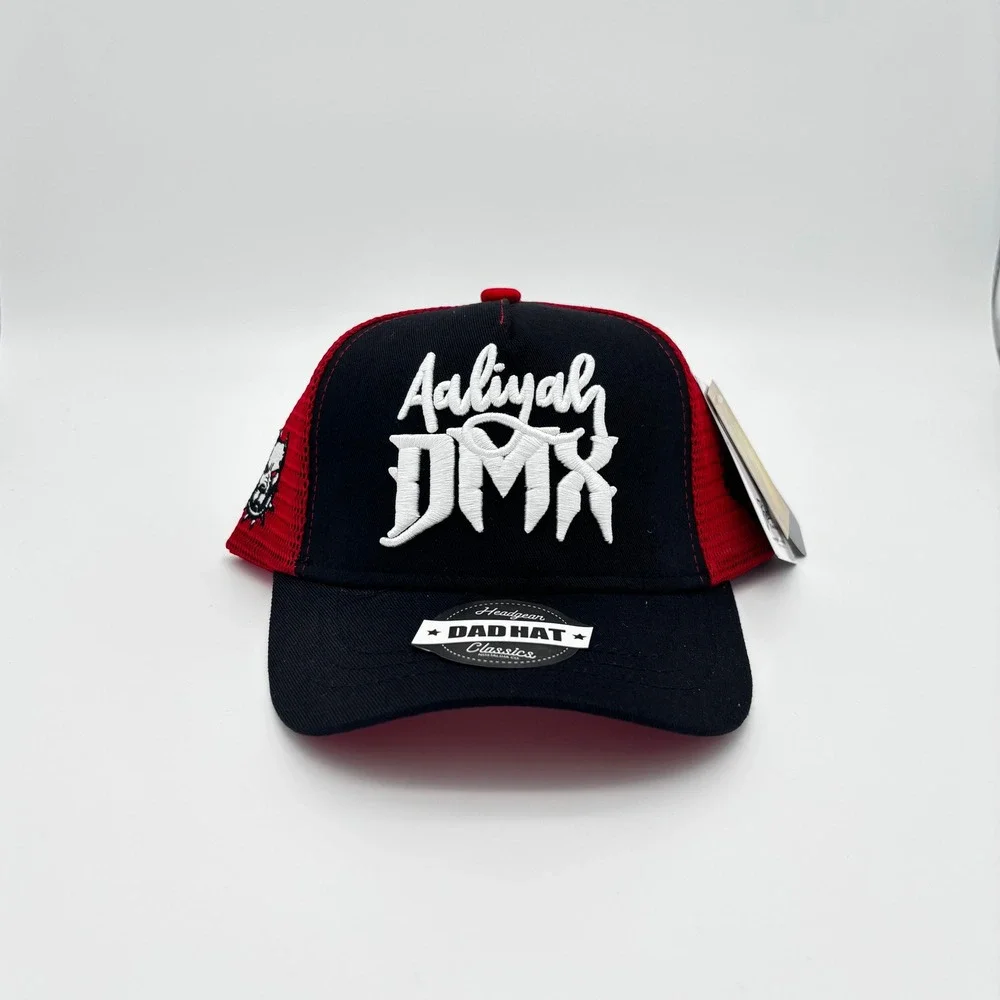 Aaliyah x DMX Youth Trucker Hat Black Red Embroidered Snapback Cap New